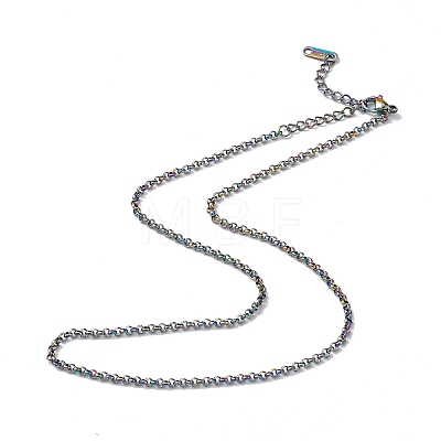 Ion Plating(IP) 304 Stainless Steel Rolo Chain Necklace for Men Women NJEW-K245-022D-1