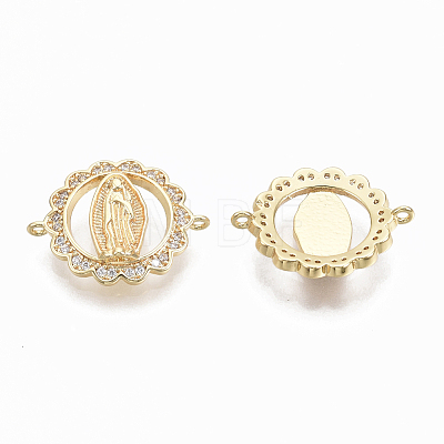 Brass Micro Pave Clear Cubic Zirconia Links/Connercots LS-KK-R126-034-NF-1