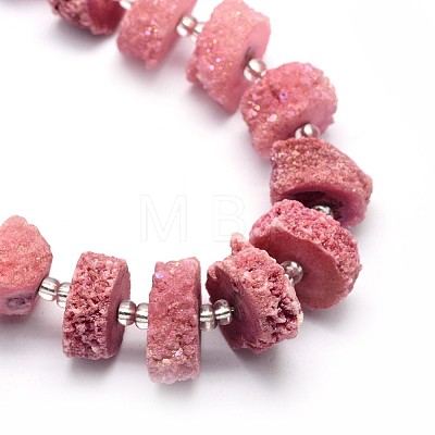 Natural Druzy Quartz Crystal Beads Strands G-F582-B09-1