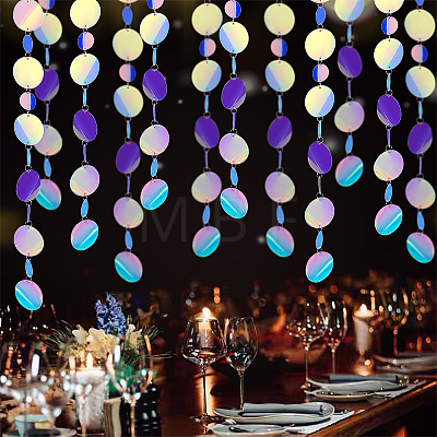 Irridescent PVC Glitter Circle Dots Garland HJEW-WH0036-37-1