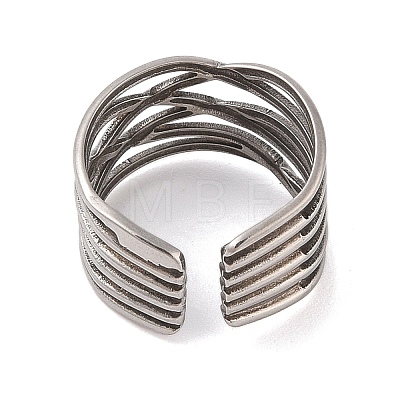 Non-Tarnish 304 Stainless Steel Cuff Rings RJEW-G322-05P-1