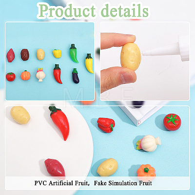 24Pcs 12 Style EPMC Resin Mini Imitation Vegetables Decoration MIMO-FG0001-01-1