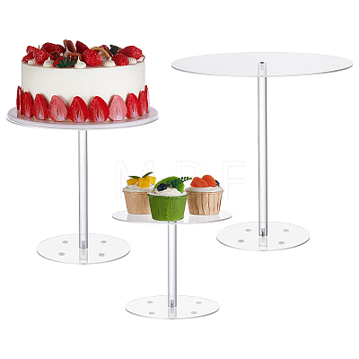 Flat Round Acrylic Cake Display Stands ODIS-WH0331-46-1