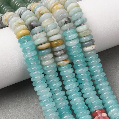 Cherry Quartz Glass & Natural Flower Amazonite & Dyed White Jade Beads Strands X-G-H333-02E-1