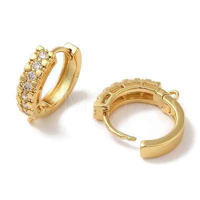 Rack Plating Brass Micro Pave Clear Cubic Zirconia Hoop Earrings Finding EJEW-B062-12G-1