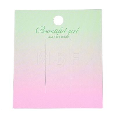 Gradient Color Rectangle Paper Hair Clip Display Cards with Hanging Hole CDIS-T004-19C-1