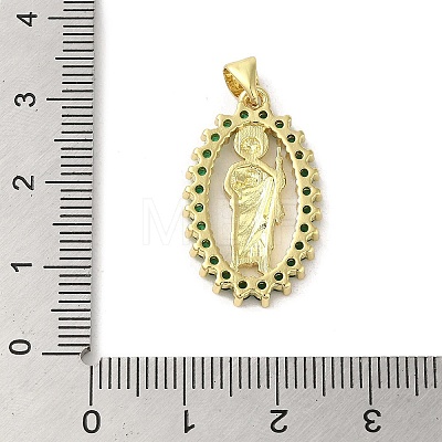 Rack Plating Brass Micro Pave Cubic Zirconia Pendants KK-C052-24G-1