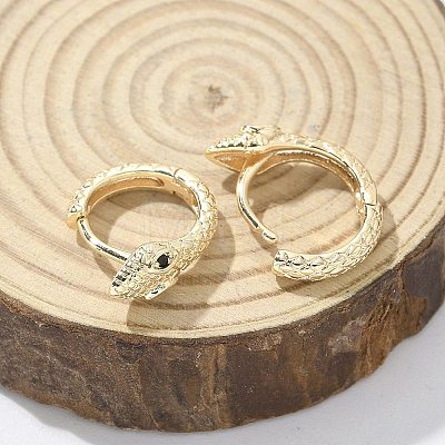 Brass Cubic Zirconia Hoop Earrings EJEW-Q014-08G-1