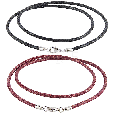 10Pcs 2 Colors Braided Leather Cords Necklace Making NCOR-CL0001-03A-1