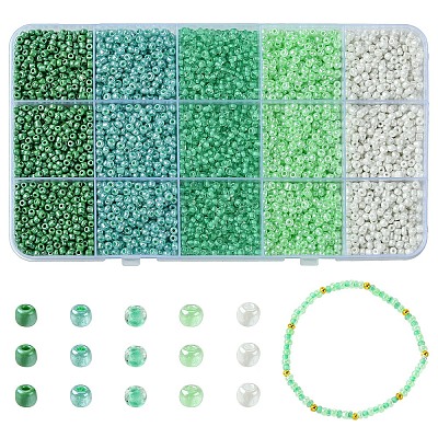 5 Colors Glass Seed Beads SEED-YW0002-49A-1