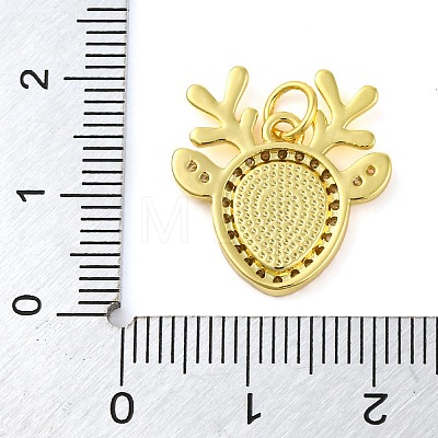 Christmas Series Brass Micro Pave Cubic Zirconia Pendants KK-S401-03G-D-1