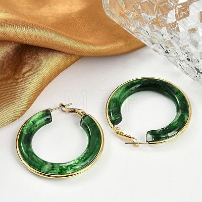 304 Stainless Steel Hoop Earrings For Women EJEW-B113-02G-01-1