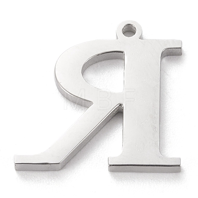 304 Stainless Steel Letter Pendant Rhinestone Settings STAS-J028-01R-1