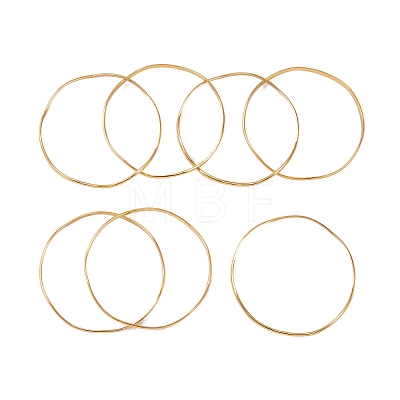 7Pcs PVD Vacuum Plating 304 Stainless Steel Wave Bangles Set for Women BJEW-A011-10A-G-1