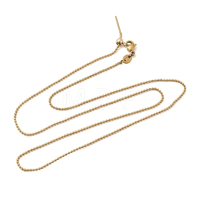 1.2MM Unisex 304 Stainless Steel Ball Chain Necklaces NJEW-P356-14G-1