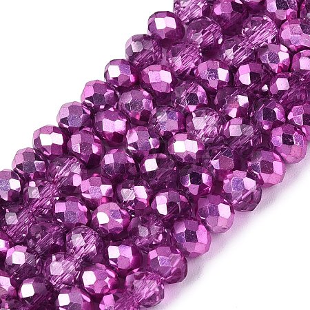 Transparent Electroplate Glass Beads Strands EGLA-Q131-01A-07-1