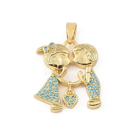 Brass & Rhinestone Pendants RB-CBA4B36-01G-1