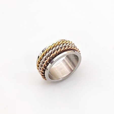 Retro Rotatable 304 Stainless Steel Finger Rings FS-WG84C22-36-1