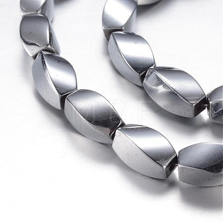 Electroplate Magnetic Synthetic Hematite Bead Strands G-A164-06-04-1