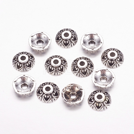 Tibetan Style Alloy Bead Caps LFH10353Y-NF-1