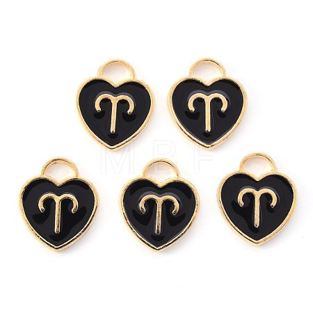 Light Gold Plated Alloy Enamel Pendants ENAM-R136-30-17-1