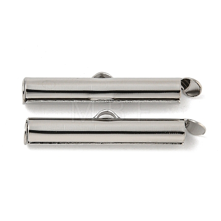 Brass Slide On End Clasp Tubes KK-N254-119P-04-1