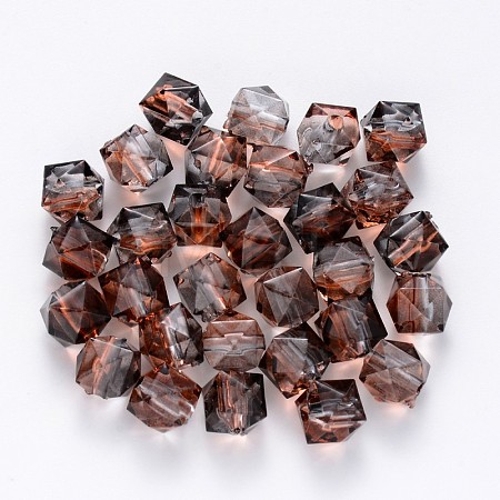Two Tone Transparent Spray Painted Acrylic Beads ACRP-T005-26L-1