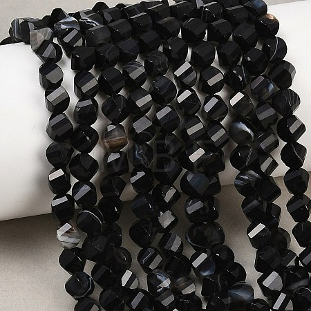 Natural Banded Agate Beads Strands G-P611-C10-01-1