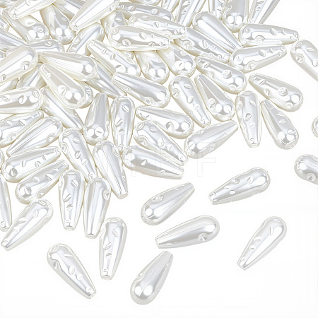 100Pcs ABS Plastic Imitation Pearl Beads OACR-LT0001-06-1