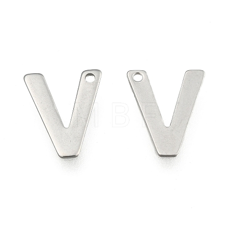 Tarnish Resistant 304 Stainless Steel Letter Charms LS-X-STAS-O072-V-1