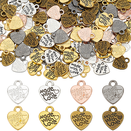 160Pcs 8 Colors Tibetan Style Alloy Pendants TIBEP-FG0001-15-1