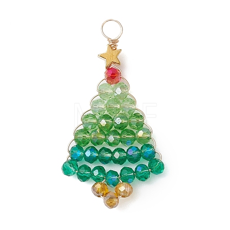Christmas Theme Glass Pendants PALLOY-JF02890-1