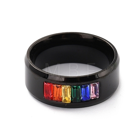 Rainbow Pride Finger Ring RJEW-M140-02EB-1