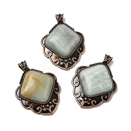Natural Flower Amazonite Pendants G-A297-03R-20-1