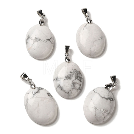 Natural Howlite Pendants G-Z055-03P-26-1