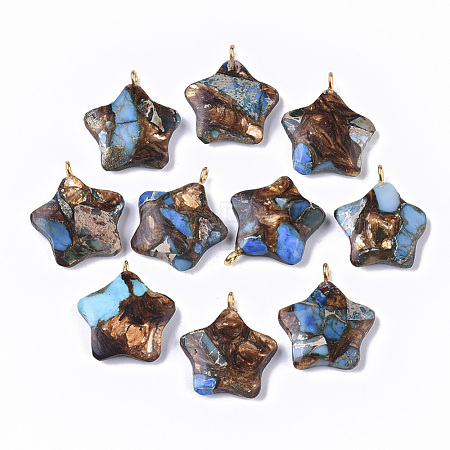 Assembled Synthetic Imperial Jasper and Bronzite Pendants G-S366-002E-1