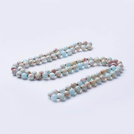 Natural Regalite/Imperial Jasper/Sea Sediment Jasper Beaded Necklaces X-NJEW-P202-36-A04-1