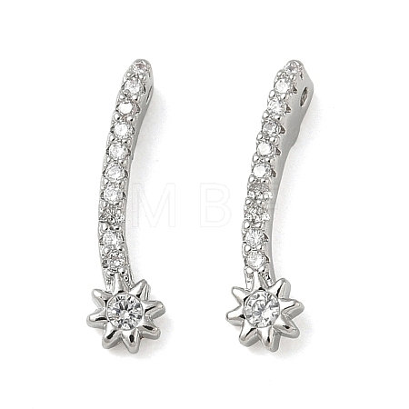 Brass Pave Clear Cubic Zirconia Pendants CU-CBA9FFD-11P-01-1