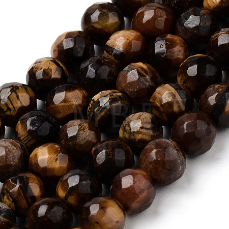 Natural Tiger Eye Beads Strands G-Q462-84-4mm-1