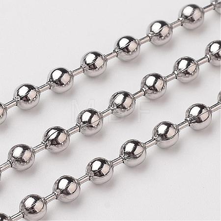 Tarnish Resistant Electroplate 304 Stainless Steel Ball Chains CHS-L001-3.2mm-P-1