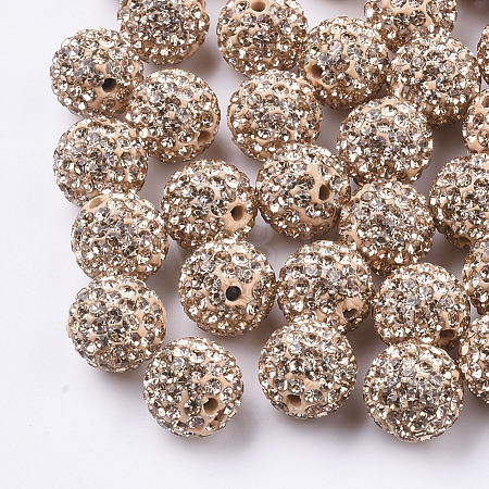Handmade Polymer Clay Rhinestone Beads RB-S250-12mm-A7-1