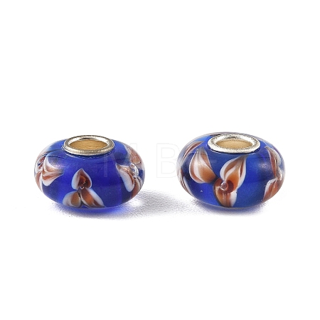 Lampwork & Brass Core European Beads LAMP-P019-01P-07-1