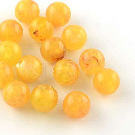 Round Imitation Gemstone Acrylic Beads OACR-R029-6mm-10-1