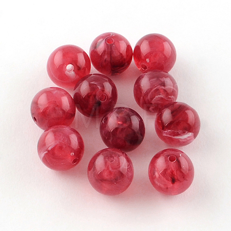 Round Imitation Gemstone Acrylic Beads OACR-R029-16mm-09-1