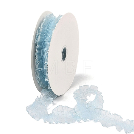 20 Yards Polyester Pleated Elastic Lace Trim SRIB-M015-01E-1