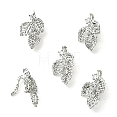 SHEGRACE Brass Micro Pave Clear Cubic Zirconi Twister Clasps XGRQ6B476-885P-1