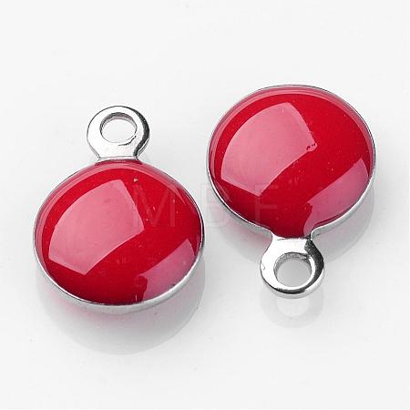 Stainless Steel Enamel Charms STAS-P049-07-1