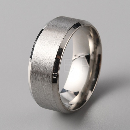 201 Stainless Steel Plain Band Ring for Men Women RJEW-WH0010-06D-MP-1