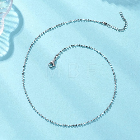 2MM 304 Stainless Steel Ball Chain Necklaces NJEW-JN05800-1
