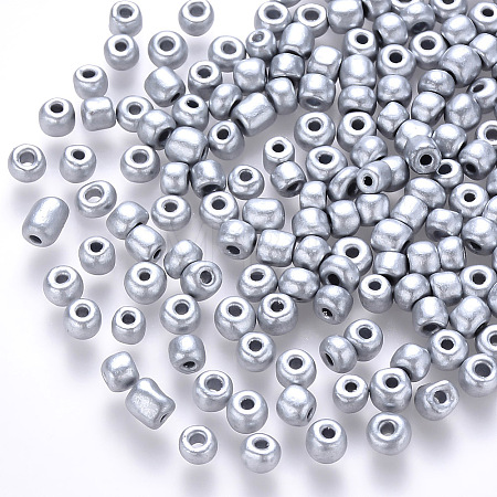 6/0 Baking Paint Glass Round Seed Beads SEED-S036-01C-14-1